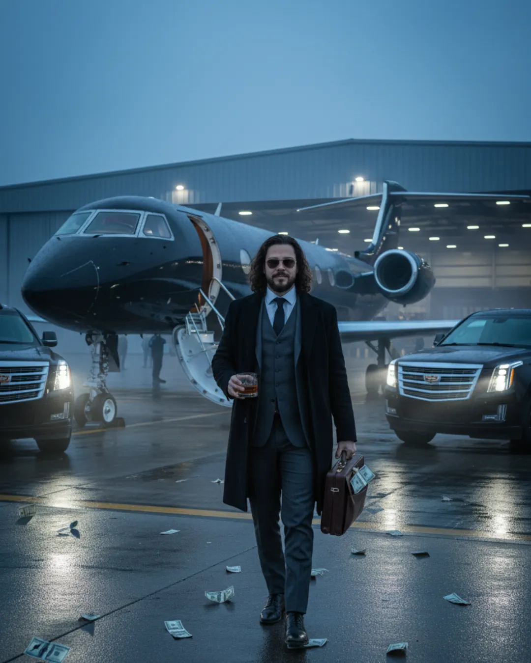 Jato Privado ao Pôr do Sol